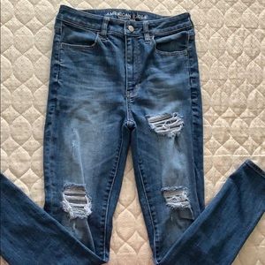 American eagle soft skinny jeans with holes